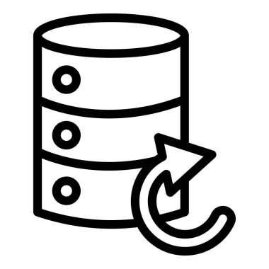 veri depolama vektörü ince çizgi simgesi