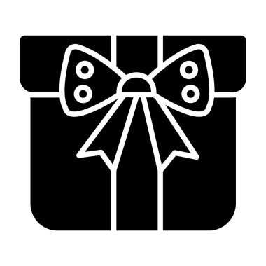 Hediye simgesi vektörü. düz tasarım çizimi beyaz arkaplanda izole edildi.