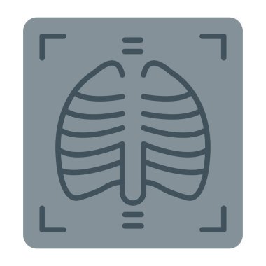 akciğer simgesi, vektör illüstrasyonu