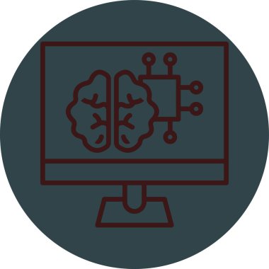 Beyin. Web simgesi basit illüstrasyon