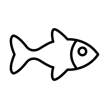 balık vektörü ince çizgi simgesi