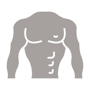 Dambıl simgesine sahip erkek vücudu, vektör illüstrasyon tasarımı kavramı