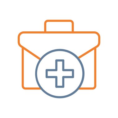 tıbbi yardım kutusu çizgisi biçim vektör illüstrasyon tasarımı