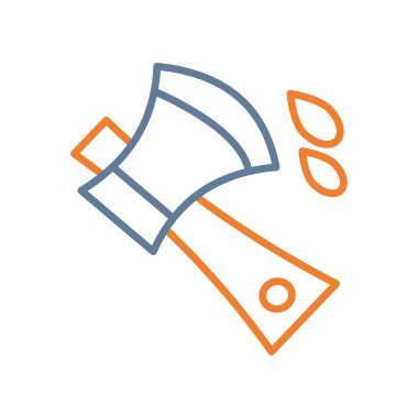 balta ve kürek çizgisi ve doldurma biçim simgesi tasarımı, bahçe aracı ve tarım doğa temalı illüstrasyon