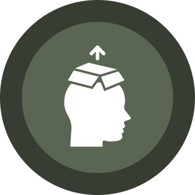 Beyin düz vektörü yuvarlanmış simge