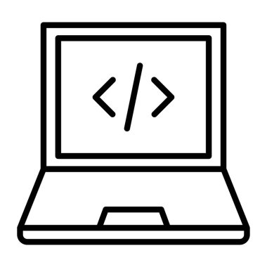 Kodlama simgesi vektör illüstrasyon tasarımlı bilgisayar