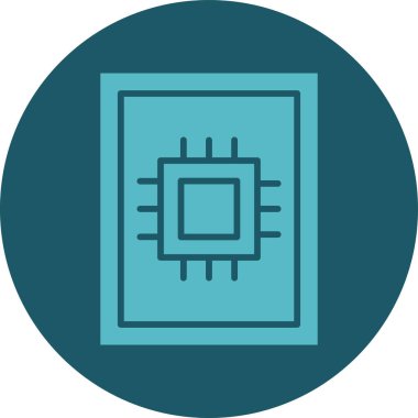 İşlemci. Web simgesi basit illüstrasyon