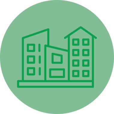 Bir bina simgesinin vektör illüstrasyonu