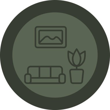 Kanepe. Web simgesi basit illüstrasyon