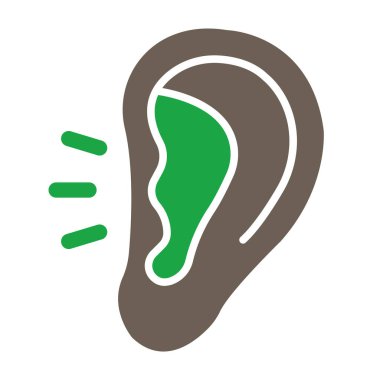 Kulak simgesi olan bir kulak, vektör illüstrasyonu