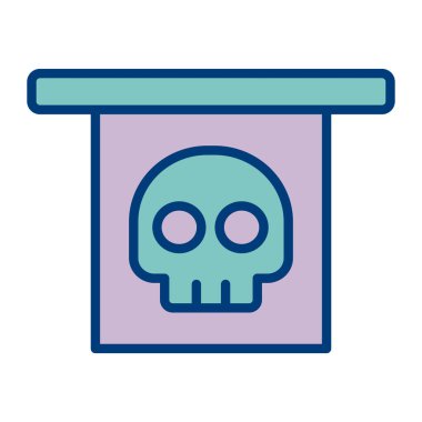 ölüm kafatası ikonu vektörü. İnce çizgi işareti. izole edilmiş sınır sembolü çizimi