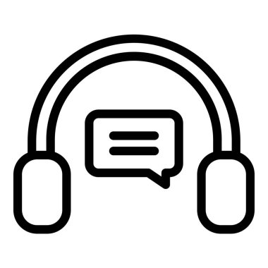 Sohbet simgesi olan kulaklıklar, özet biçimi