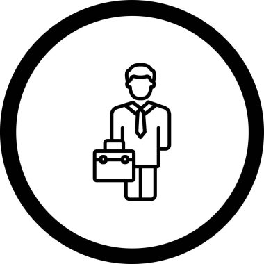 Bir iş adamı simgesinin vektör çizimi