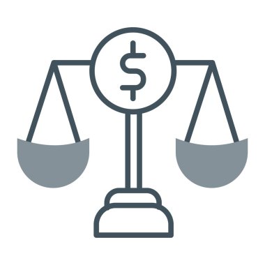 Dolar işareti simgesi olan teraziler. vektör illüstrasyonu