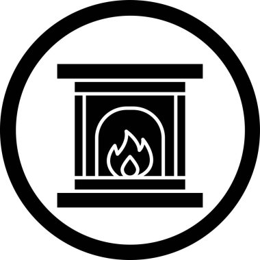 şömine simgesi vektör illüstrasyonu