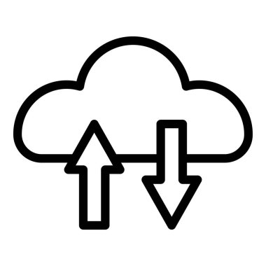 bulut indirme çizgisi vektör simgesi