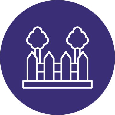 Bahçedeki ağaçlar, illüstrasyon, beyaz arkaplandaki vektör.