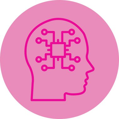 İnsan kafası simgesinin vektör illüstrasyonu