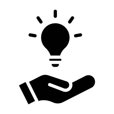 fikir glyph düz vektör simgesi