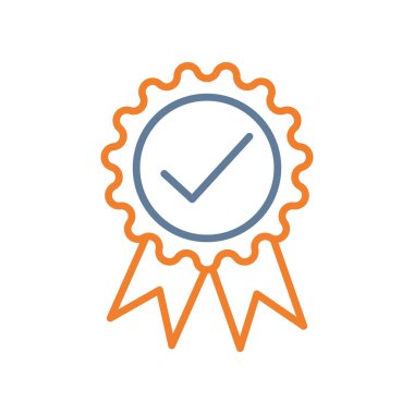 Web ve mobil uygulaması tasarım, madalya logo kavramı için beyaz arka plan üzerinde izole madalya simge vektör