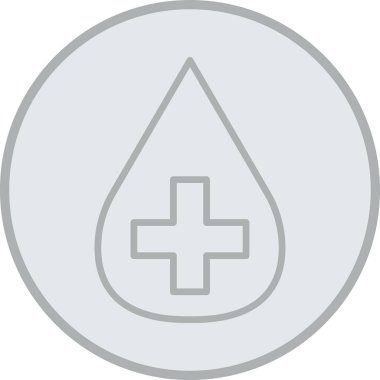 Kan damlası tıbbi simgesi ana hatlarıyla