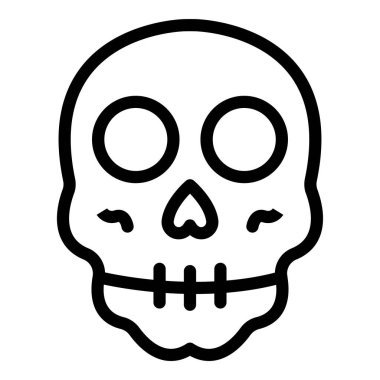 Cadılar Bayramı kafatası simgesi vektör çizimi çizimi