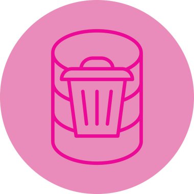 Çöp tenekesi. Basit illüstrasyon