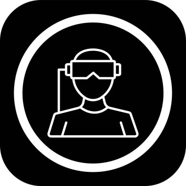 VR kulaklık ağ simgesi, vektör illüstrasyonu