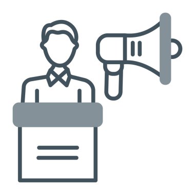 Konuşmacı. Web simgesi basit tasarım