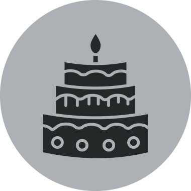 Kolayca düzenleyebilen ve düzenleyebilen doğum günü pastası vektörü simgesi