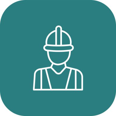 beyaz arkaplanda işçi düz vektör simgesi