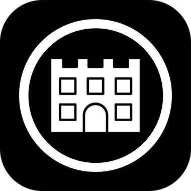 Beyaz arka plan üzerinde kale satırı simgesi