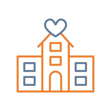 kurdele vektör illüstrasyon tasarımlı ev kalbi