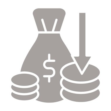 Dolar sembollü dolar parası, vektör, çizgi ve vuruş biçimi