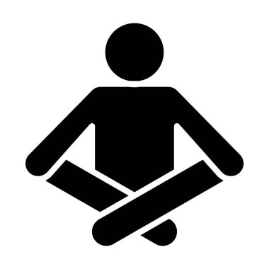 Dizüstü bilgisayar simgesiyle oturan kişi, ana hat biçiminde siyah renk.