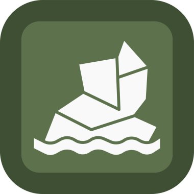 Tekne Düz Vektör Simgesi