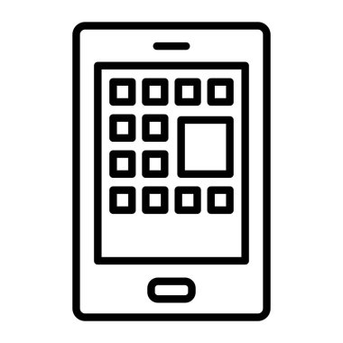 akıllı telefonlu cep telefonu, vektör illüstrasyonu