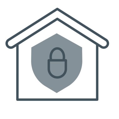 ev güvenliği vektör çizgisi simgesi, imza, beyaz arkaplan üzerindeki illüstrasyon, düzenlenebilir vuruşlar