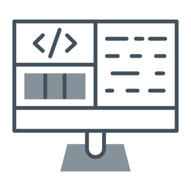 Simge vektör illüstrasyonu kodlanıyor