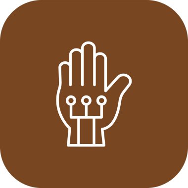 Bir palmiye ağacı simgesini tutan insan elinin vektör çizimi