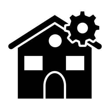 ev simgesi vektör illüstrasyonlu dişli