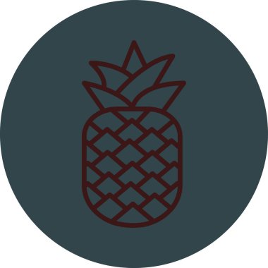 Ananas simgesi, vektör illüstrasyonu