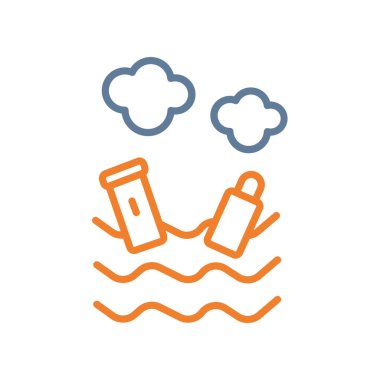 yüzme havuzu simgesi, ana hatlı vektör çizimi