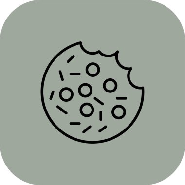 Kurabiye. Web simgesi basit illüstrasyon