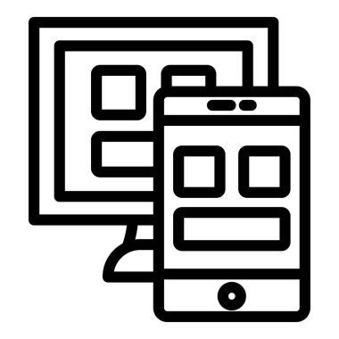 Hareket eden telefon simgesi, anahat stili