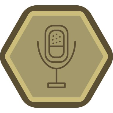 Moda Biçimli Mikrofon Simgesi İzole Arkaplan