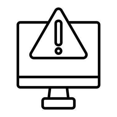 dizüstü bilgisayar hatası ince çizgi vektör simgesi