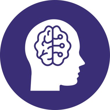 İnsan beyni. Web simgesi vektör illüstrasyonu