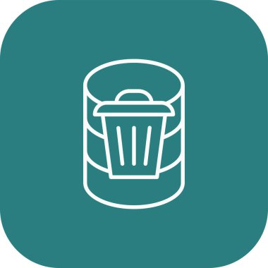 Benzersiz çöp kutusu vektör çizgisi simgesi