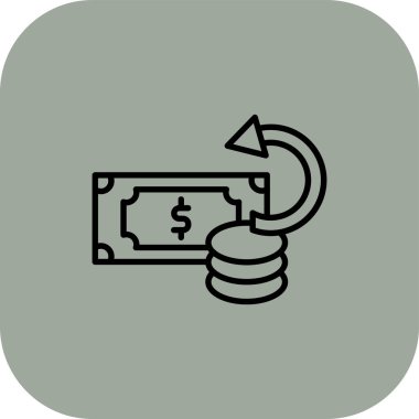 Beyaz arkaplanda vektör para düz simgesi